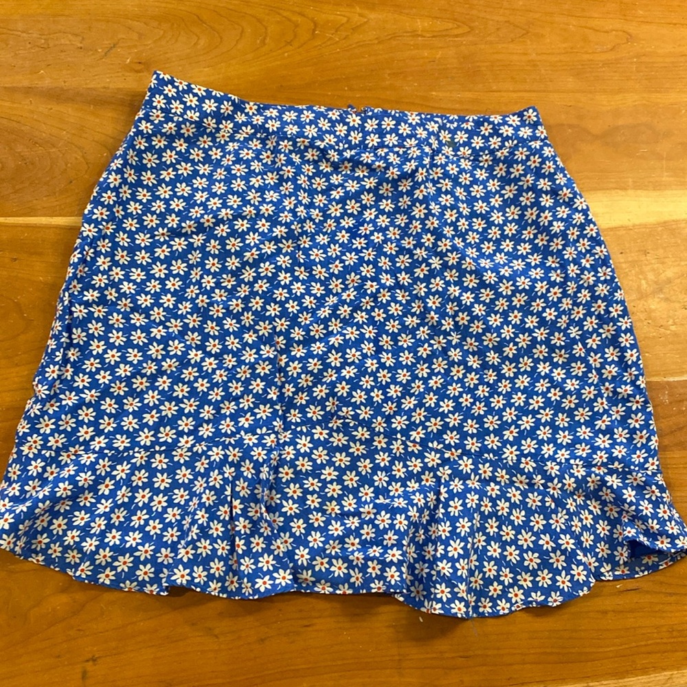 Madewell blue floral mini skirt
